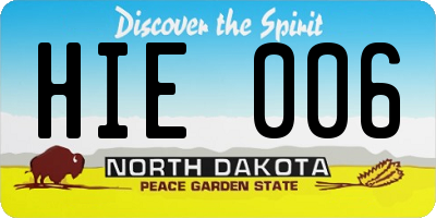 ND license plate HIE006