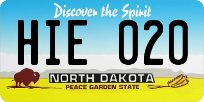 ND license plate HIE020