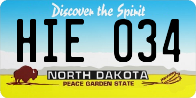 ND license plate HIE034