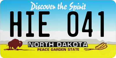 ND license plate HIE041