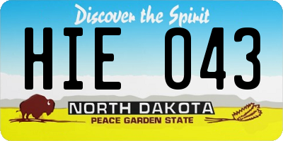 ND license plate HIE043