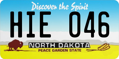 ND license plate HIE046