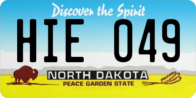 ND license plate HIE049
