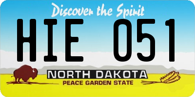 ND license plate HIE051