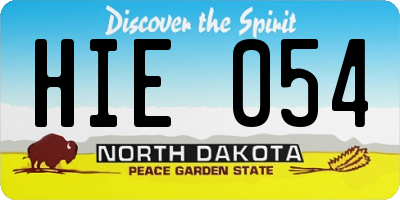 ND license plate HIE054