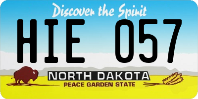 ND license plate HIE057