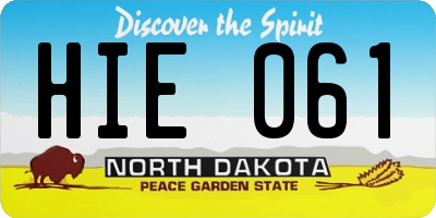 ND license plate HIE061