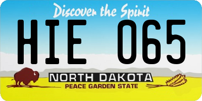 ND license plate HIE065