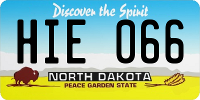 ND license plate HIE066