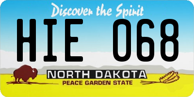 ND license plate HIE068