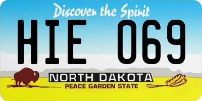 ND license plate HIE069