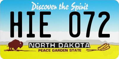ND license plate HIE072
