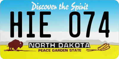 ND license plate HIE074