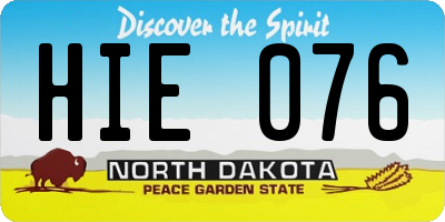 ND license plate HIE076