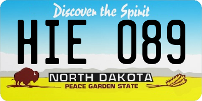 ND license plate HIE089