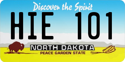 ND license plate HIE101