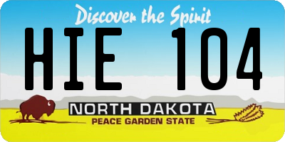 ND license plate HIE104