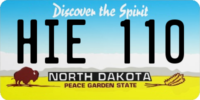ND license plate HIE110