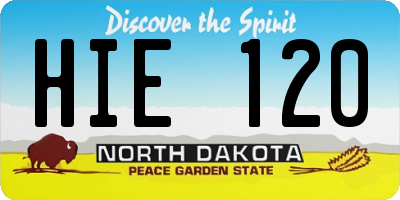 ND license plate HIE120