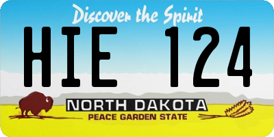 ND license plate HIE124