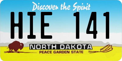 ND license plate HIE141