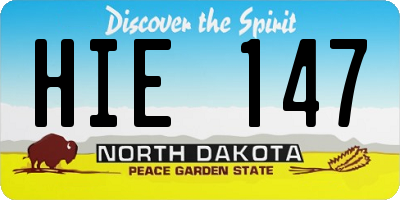 ND license plate HIE147