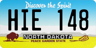 ND license plate HIE148
