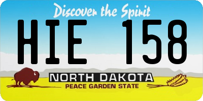 ND license plate HIE158