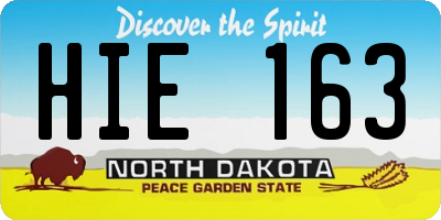 ND license plate HIE163