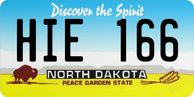 ND license plate HIE166