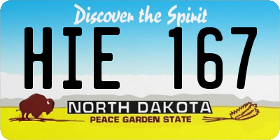 ND license plate HIE167