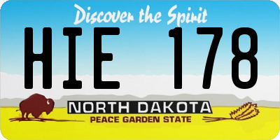 ND license plate HIE178