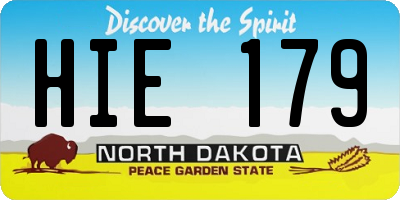 ND license plate HIE179