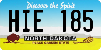 ND license plate HIE185