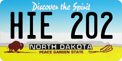 ND license plate HIE202