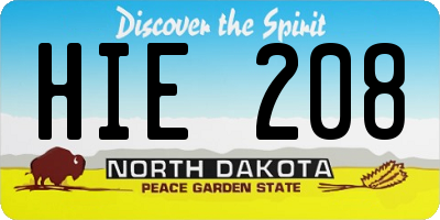 ND license plate HIE208