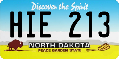 ND license plate HIE213