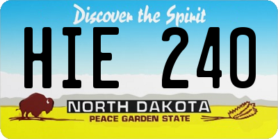 ND license plate HIE240