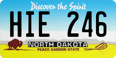 ND license plate HIE246