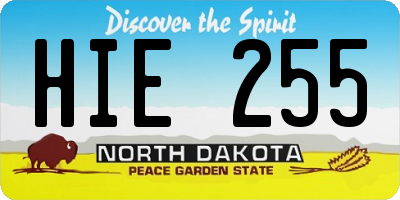 ND license plate HIE255