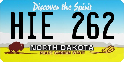 ND license plate HIE262