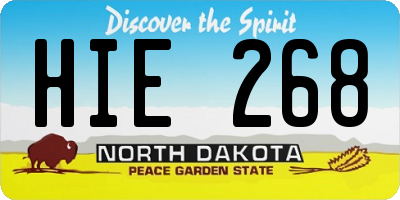 ND license plate HIE268