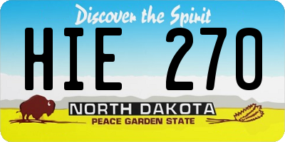 ND license plate HIE270