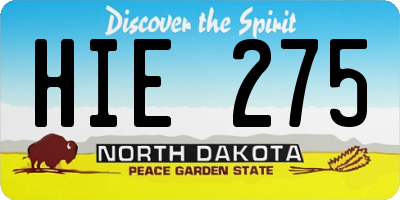 ND license plate HIE275
