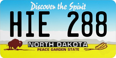 ND license plate HIE288