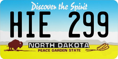 ND license plate HIE299