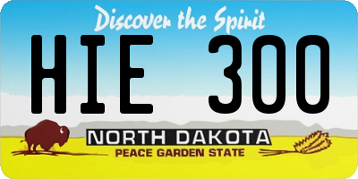 ND license plate HIE300