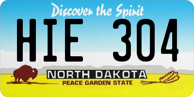 ND license plate HIE304