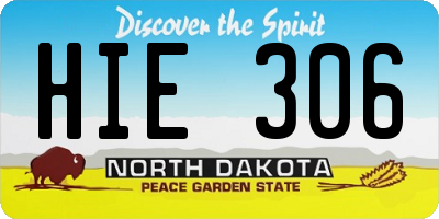 ND license plate HIE306