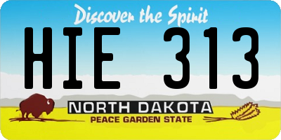 ND license plate HIE313